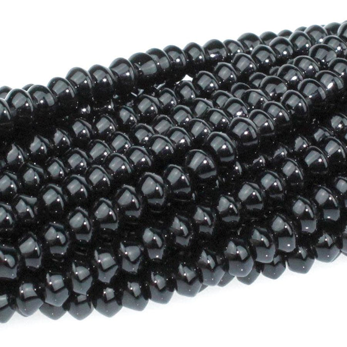 Dakota Stones Black Onyx 6mm Roundel Bead Strand