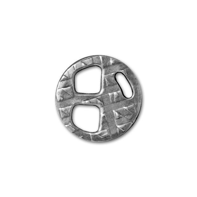 Clasp, Round with Tribuckle 18mm, Antiqued Pewter, by TierraCast (1 Piece)