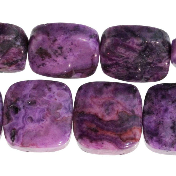 Dakota Stones Purple Crazy Lace Agate 12mm Square Bead Strand