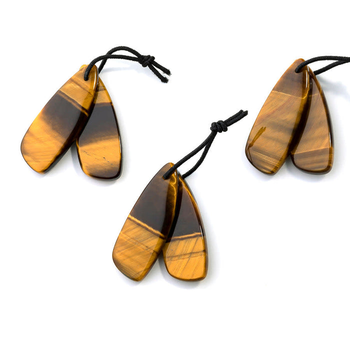 Tiger Eye 10x28mm Fan Pair - Pendant