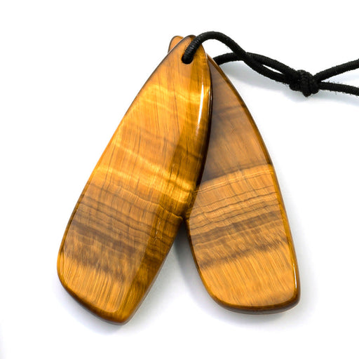 Tiger Eye 13x38mm Fan Pair - Pendant