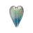 Pendant, Elongated Heart 38x25.5mm, Enameled Brass Blue Green Blend, by Gardanne Beads (1 Piece)