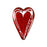 Pendant, Elongated Heart 38x25.5mm, Enameled Brass Red and White, by Gardanne Beads (1 Piece)