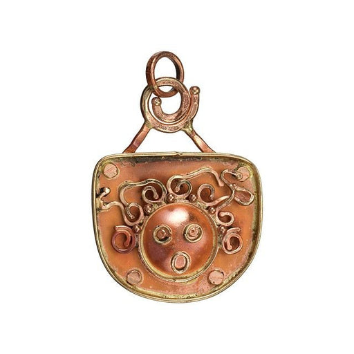 Patricia Healey Woman's Face Large Copper Be Brave Pendant 54x41mm (1 Piece)