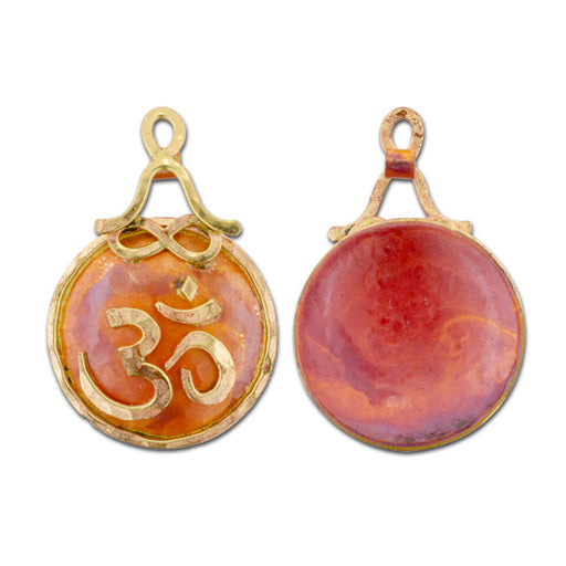 Patricia Healey Copper Om Pendant with Person Sitting in Lotus Position Bail 54.5x36.5mm (1 Piece)
