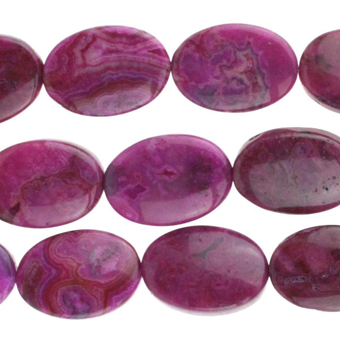 Dakota Stones Pink Crazy Lace Agate 10x14mm Oval Bead Strand