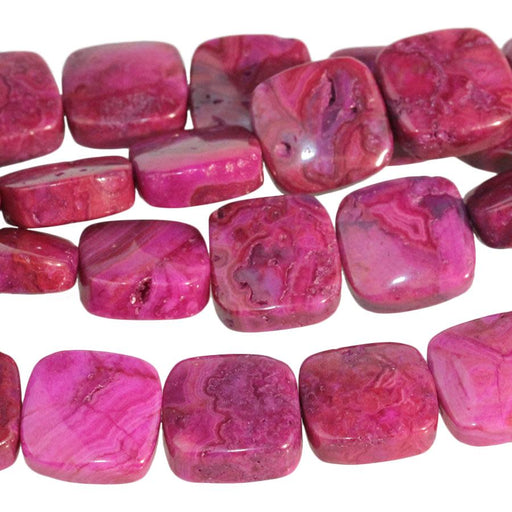 Dakota Stones Pink Crazy Lace Agate 12mm Square Bead Strand