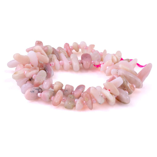 Pink Opal 5x10-20mm Top Drill Teeth - 15-16 Inch