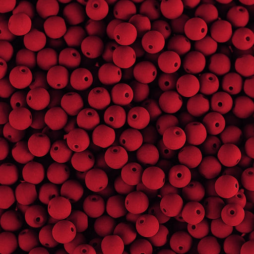 PRECIOSA Czech Glass Bead Strand 4mm, Velvet Cherry