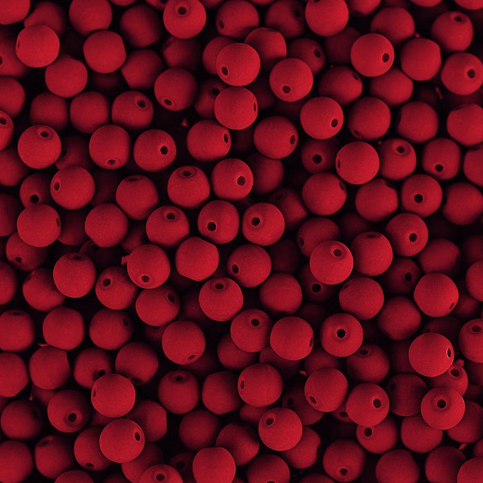 PRECIOSA Czech Glass Bead Strand 4mm, Velvet Cherry