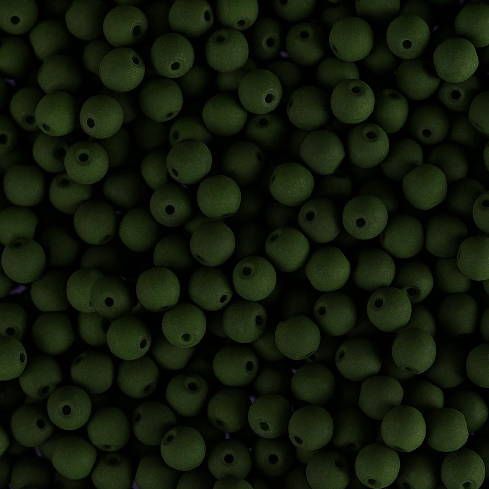 PRECIOSA Czech Glass Bead Strand 4mm, Velvet Dark Green