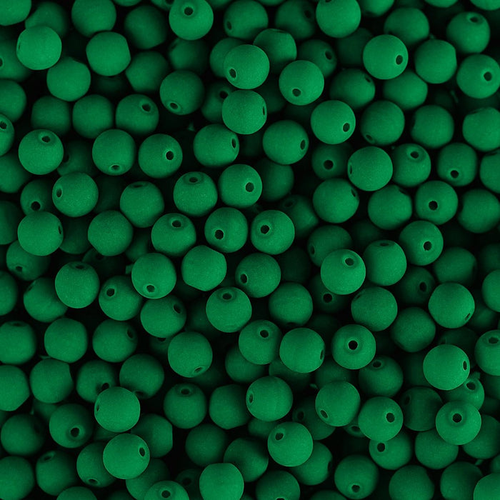PRECIOSA Czech Glass Bead Strand 6mm, Velvet Irish Green