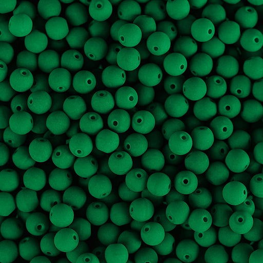 PRECIOSA Czech Glass Bead Strand 4mm, Velvet Irish Green