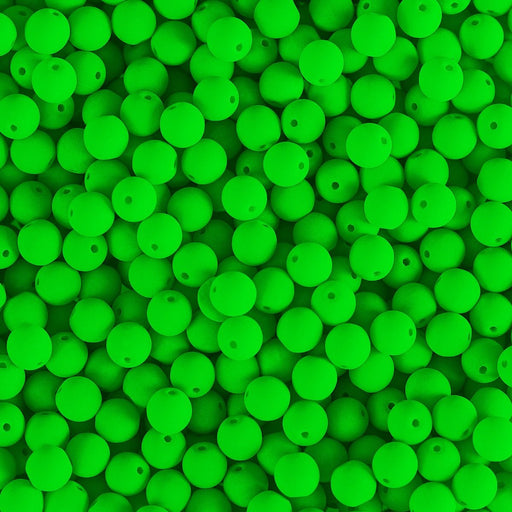 PRECIOSA Czech Glass Bead Strand 4mm, Velvet Neon Green