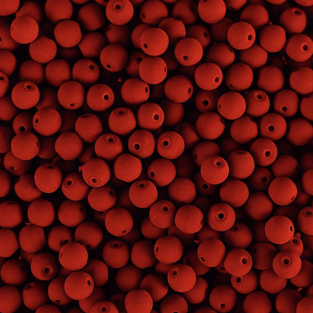 PRECIOSA Czech Glass Bead Strand 4mm, Velvet Red Coral