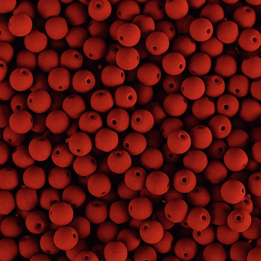 PRECIOSA Czech Glass Bead Strand 4mm, Velvet Red Coral