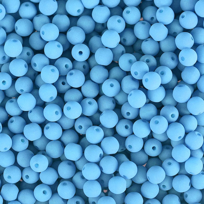 PRECIOSA Czech Glass Bead Strand 4mm, Velvet Sky Blue