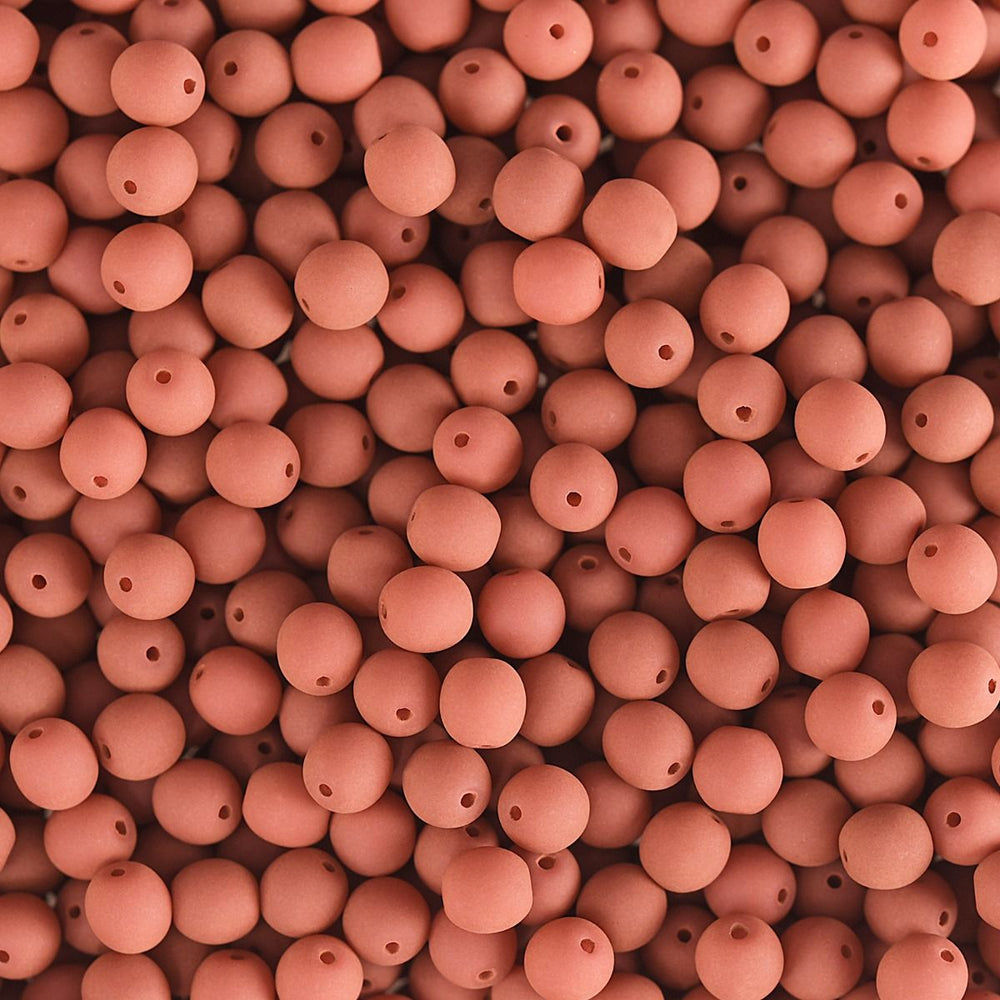 PRECIOSA Czech Glass Bead Strand 4mm, Velvet Soft Coral