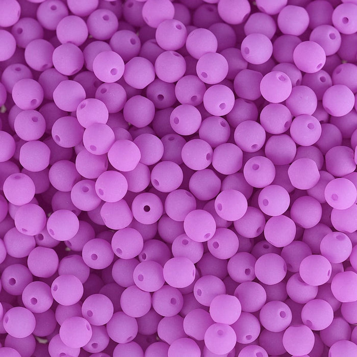 PRECIOSA Czech Glass Bead Strand 4mm, Velvet Soft Magenta