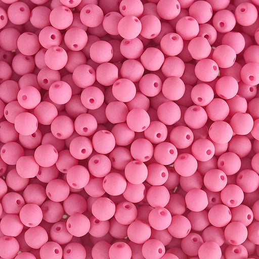 PRECIOSA Czech Glass Bead Strand 4mm, Velvet Soft Pink