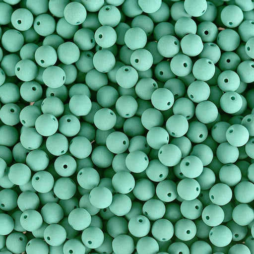 PRECIOSA Czech Glass Bead Strand 4mm, Velvet Soft Turquoise