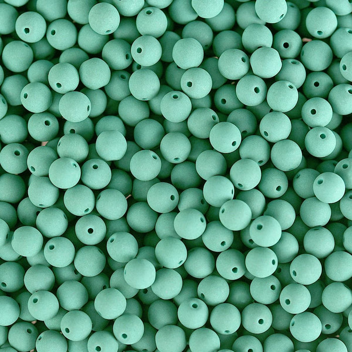 PRECIOSA Czech Glass Bead Strand 4mm, Velvet Soft Turquoise