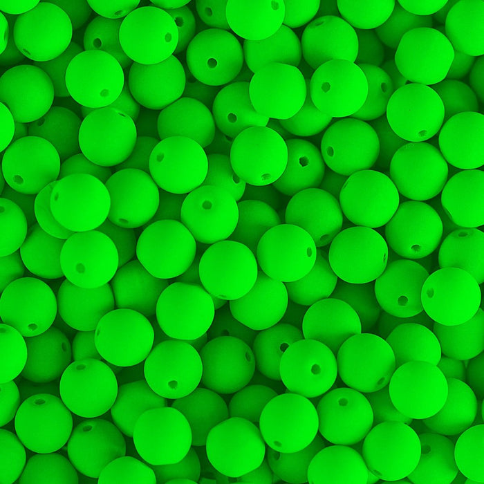 PRECIOSA Czech Glass Bead Strand 6mm, Velvet Neon Green