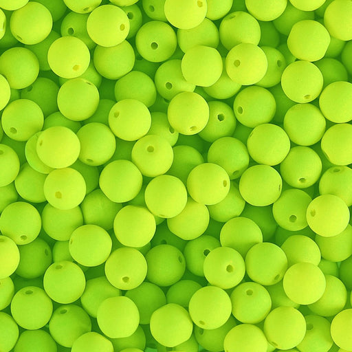 PRECIOSA Czech Glass Bead Strand 8mm, Velvet Neon Lime