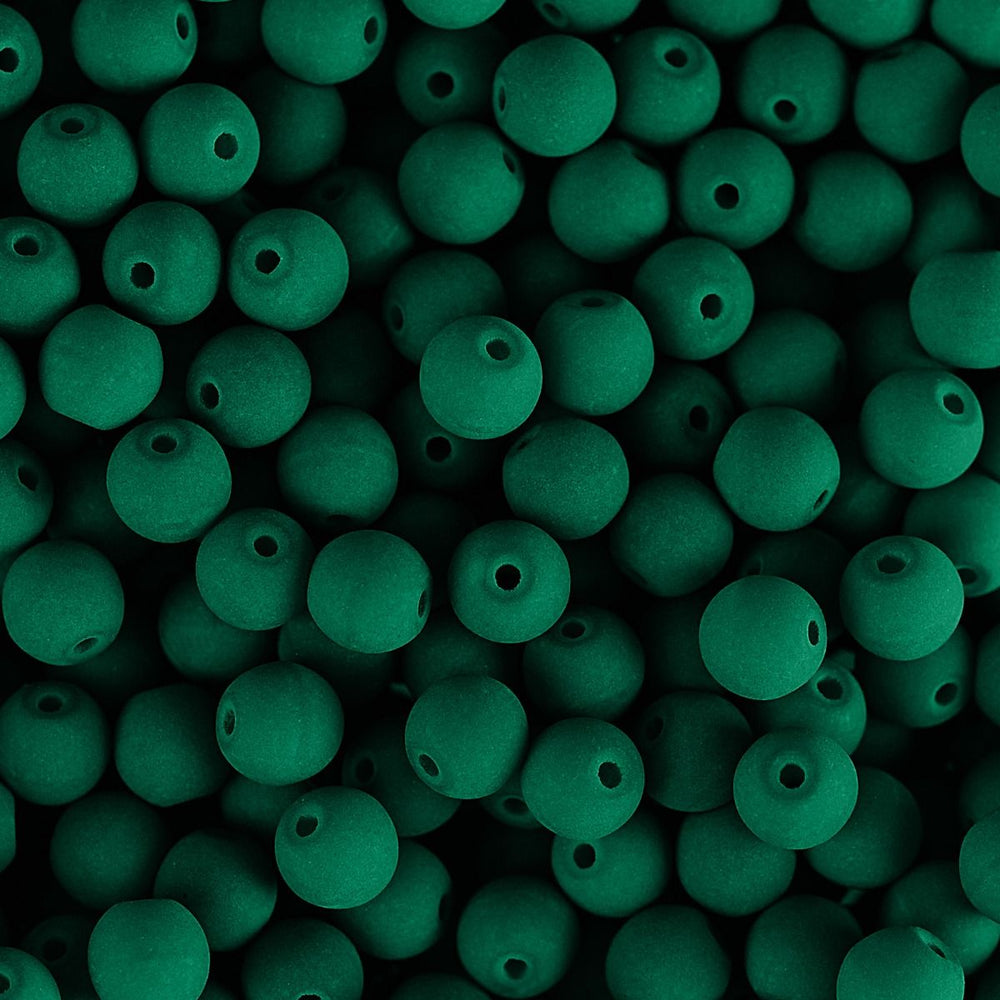 PRECIOSA Czech Glass Bead Strand 6mm, Velvet Petrol