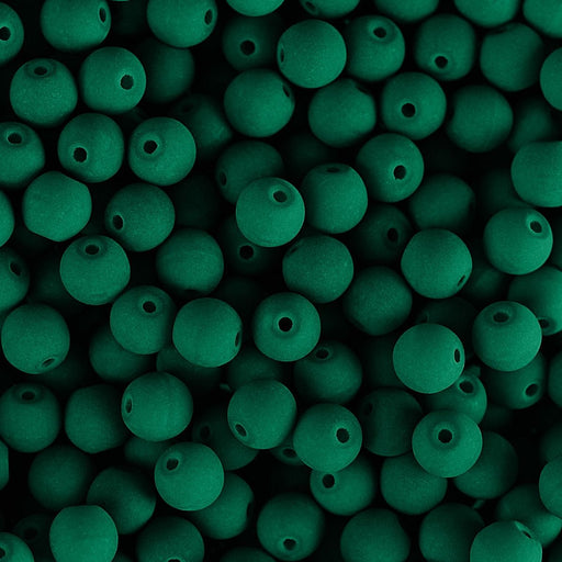 PRECIOSA Czech Glass Bead Strand 6mm, Velvet Petrol