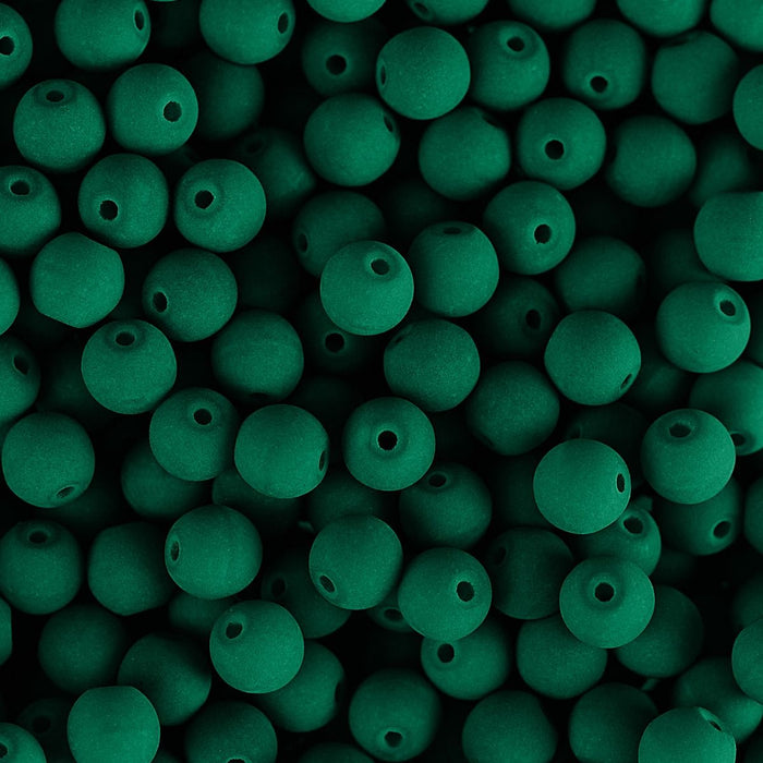 PRECIOSA Czech Glass Bead Strand 6mm, Velvet Petrol