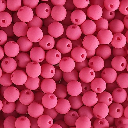PRECIOSA Czech Glass Bead Strand 6mm, Velvet Red Lychee