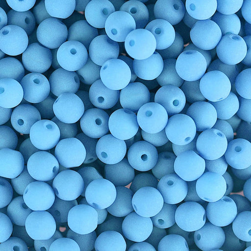 PRECIOSA Czech Glass Bead Strand 6mm, Velvet Sky Blue