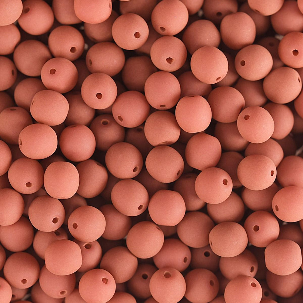 PRECIOSA Czech Glass Bead Strand 6mm, Velvet Soft Coral