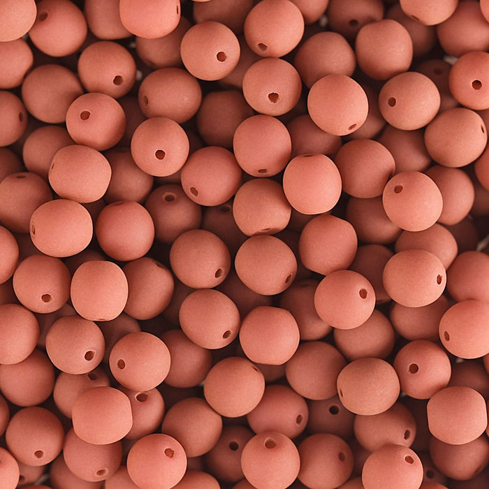 PRECIOSA Czech Glass Bead Strand 6mm, Velvet Soft Coral