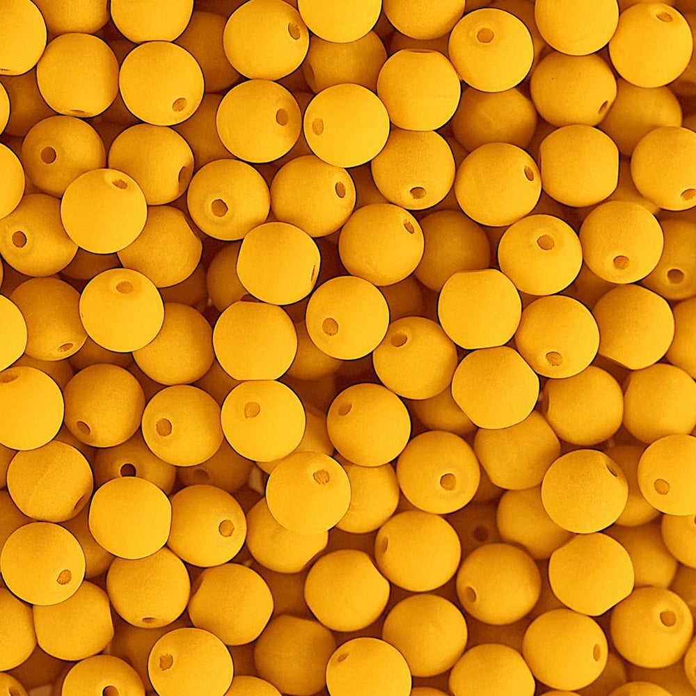 PRECIOSA Czech Glass Bead Strand 6mm, Velvet Sunflower
