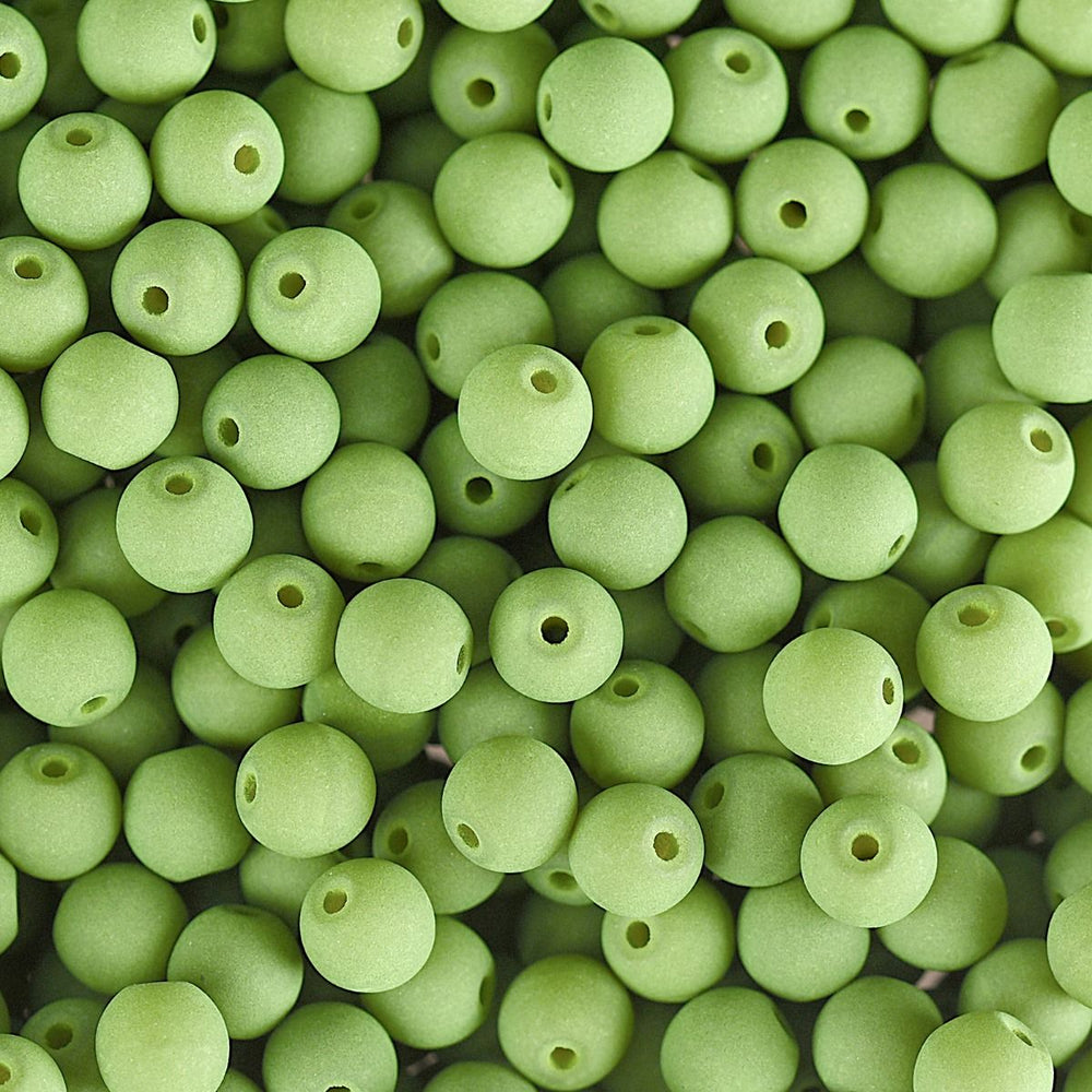 PRECIOSA Czech Glass Bead Strand 6mm, Velvet Soft Lime