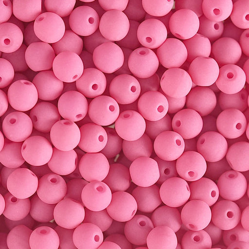 PRECIOSA Czech Glass Bead Strand 6mm, Velvet Soft Pink