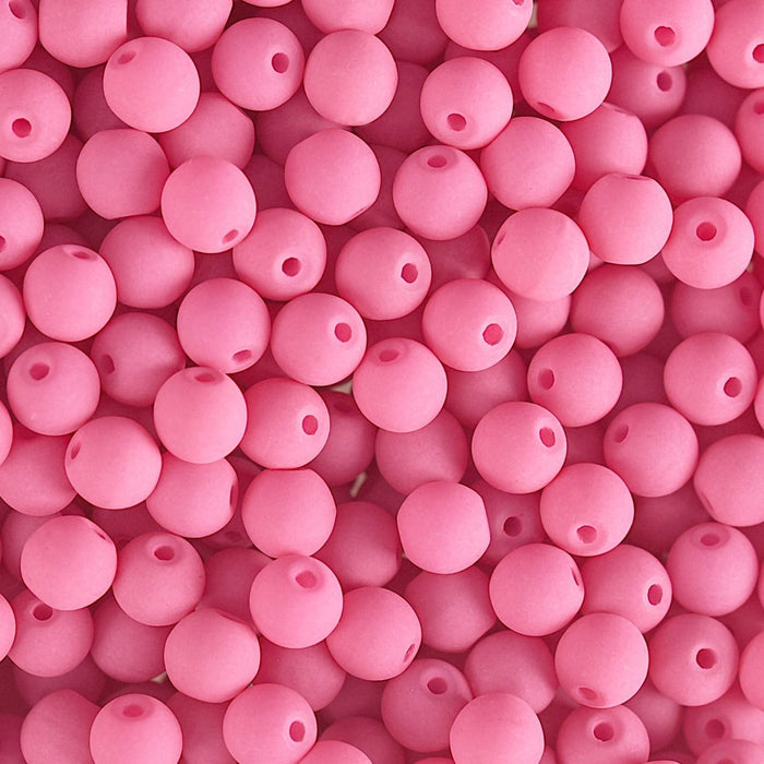 PRECIOSA Czech Glass Bead Strand 6mm, Velvet Soft Pink