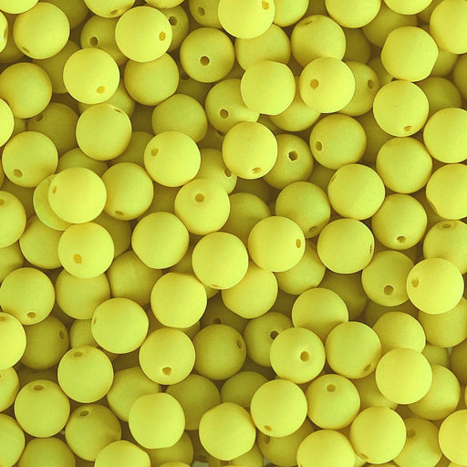 PRECIOSA Czech Glass Bead Strand 6mm, Velvet Soft Yellow