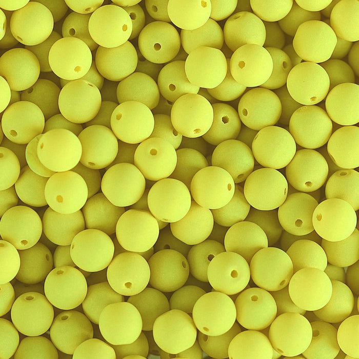PRECIOSA Czech Glass Bead Strand 6mm, Velvet Soft Yellow