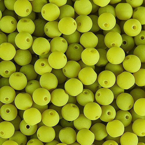PRECIOSA Czech Glass Bead Strand 6mm, Velvet Yellow Green