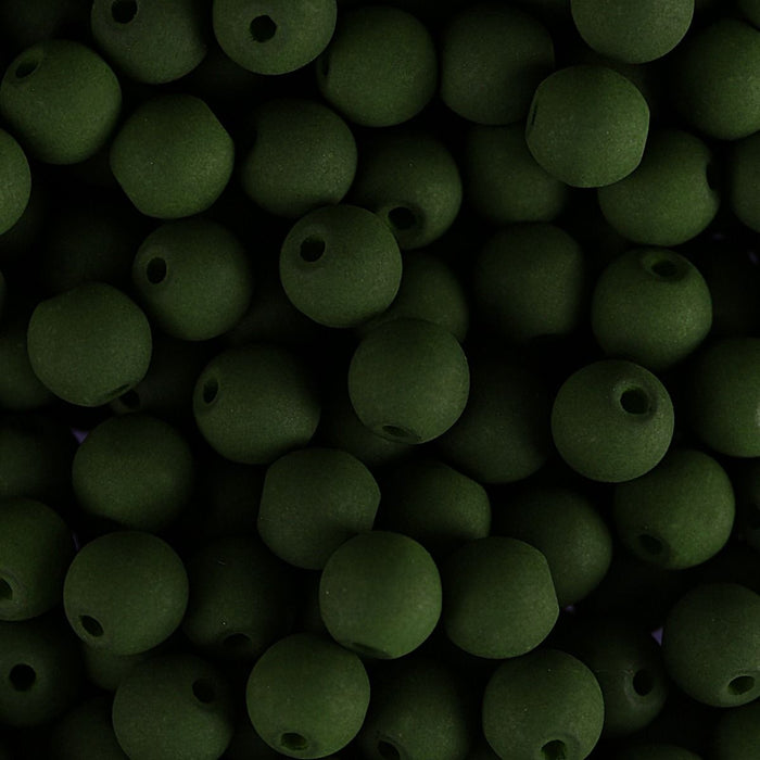 PRECIOSA Czech Glass Bead Strand 8mm, Velvet Dark Green