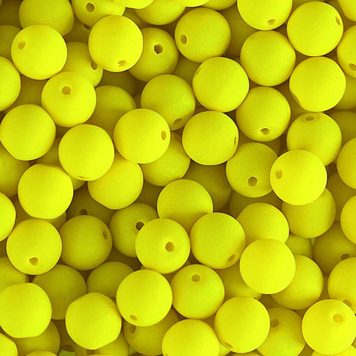 PRECIOSA Czech Glass Bead Strand 8mm, Velvet Neon Yellow