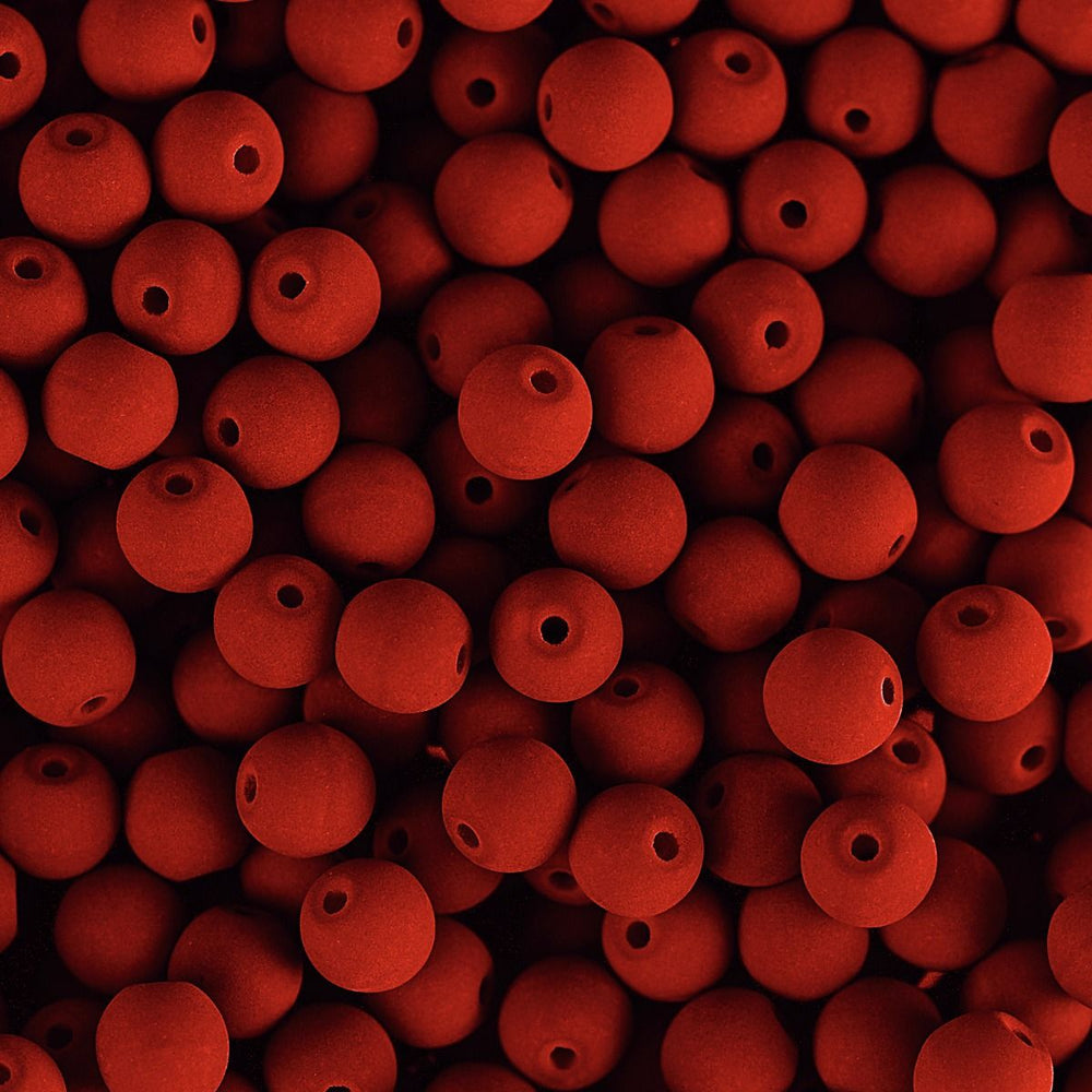 PRECIOSA Czech Glass Bead Strand 8mm, Velvet Red Coral