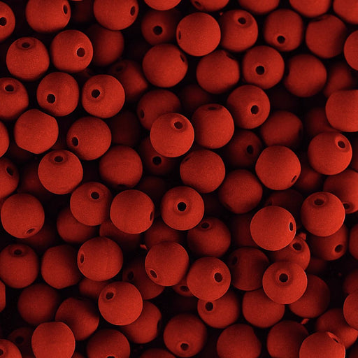 PRECIOSA Czech Glass Bead Strand 8mm, Velvet Red Coral