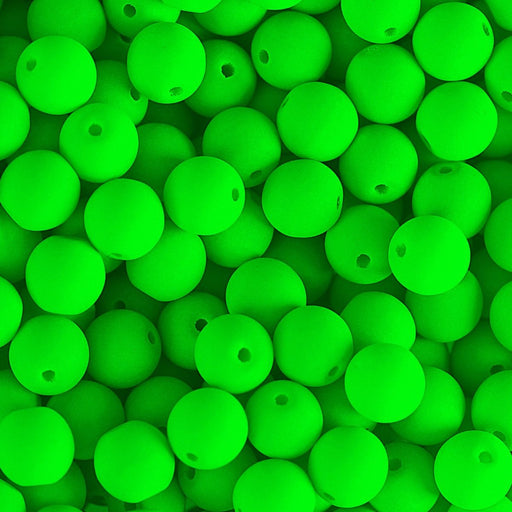 PRECIOSA Czech Glass Bead Strand 8mm, Velvet Neon Green