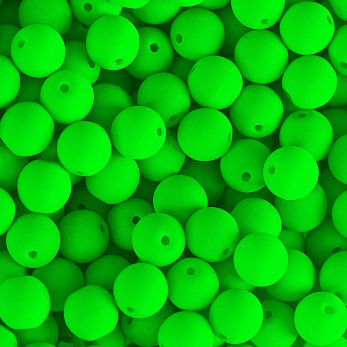 PRECIOSA Czech Glass Bead Strand 8mm, Velvet Neon Green