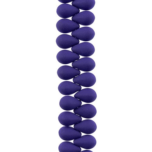 PRECIOSA Czech Glass Drop Bead Strand 6x9mm, Velvet Blue