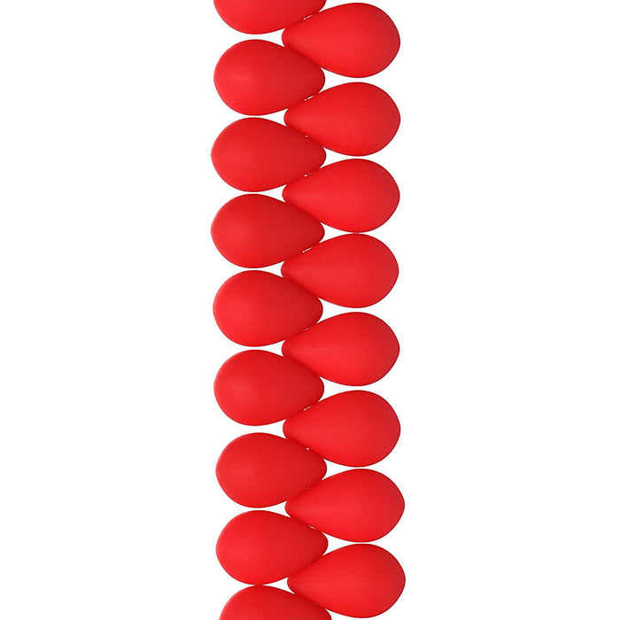 PRECIOSA Czech Glass Drop Bead Strand 6x9mm, Velvet Cherry